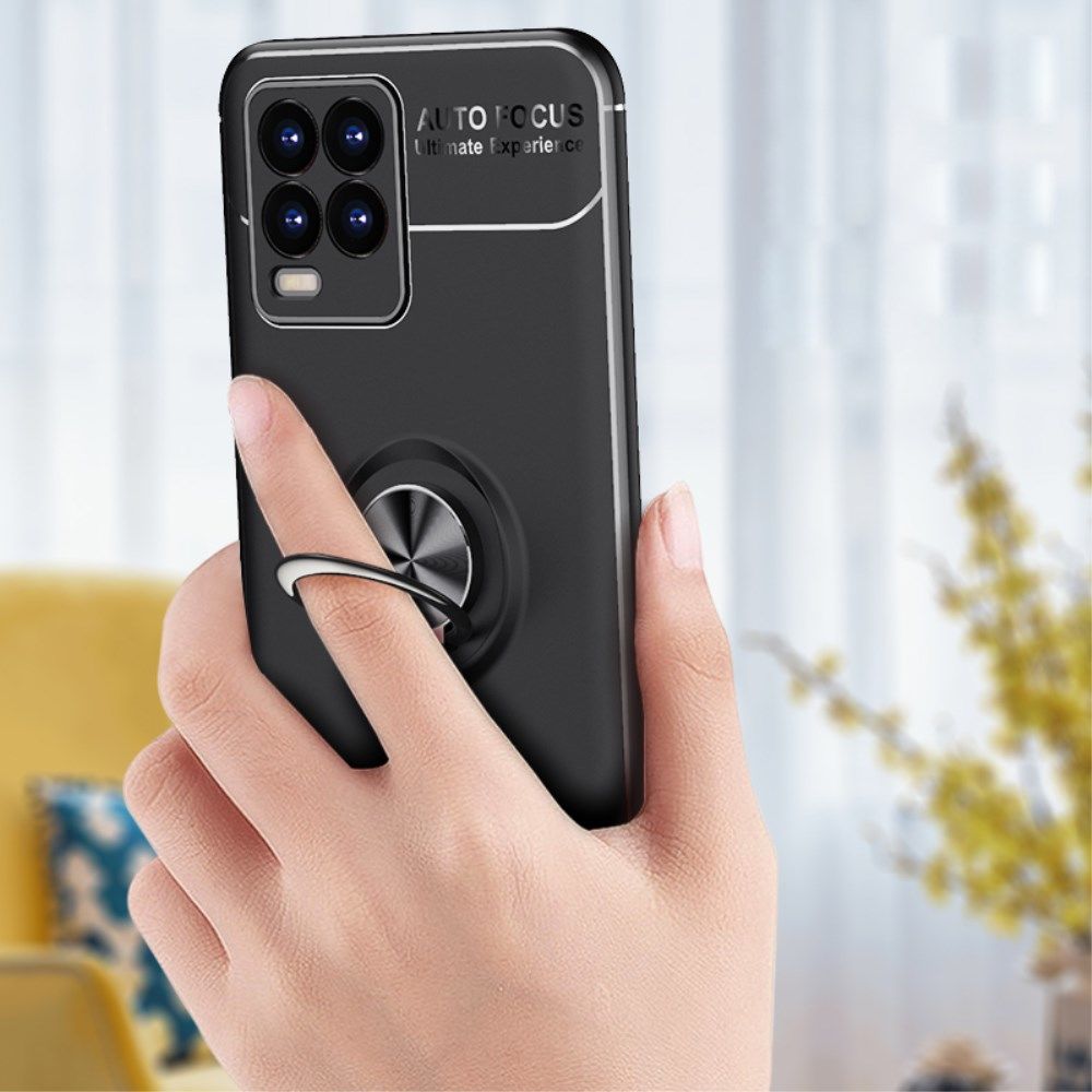 Realme 8 4G Hoesje met Magnetische Ring Kickstand Zwart afbeelding 8