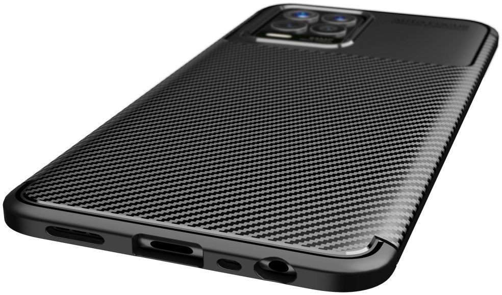 Realme 8 4G Hoesje Siliconen Carbon TPU Back Cover Zwart afbeelding 13