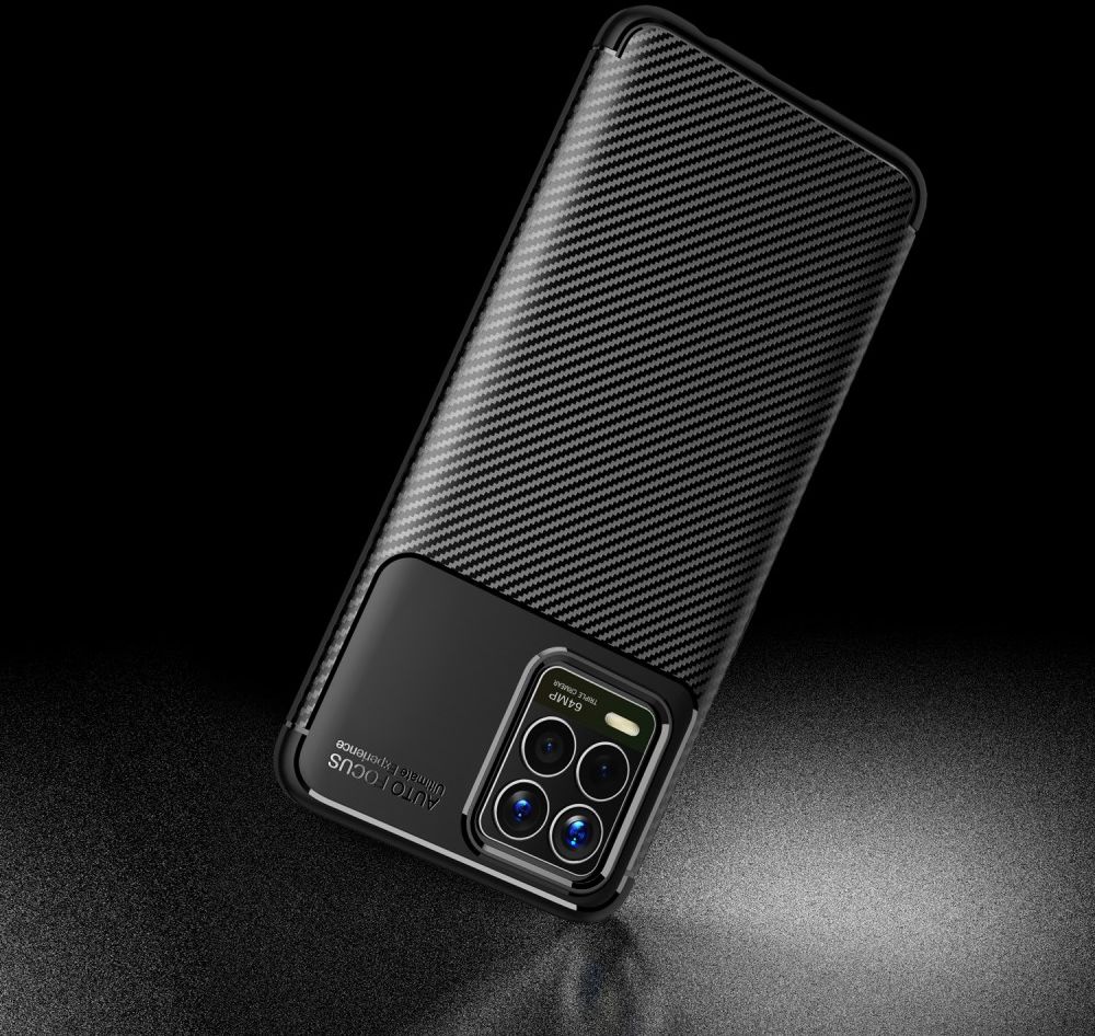 Realme 8 4G Hoesje Siliconen Carbon TPU Back Cover Zwart afbeelding 7