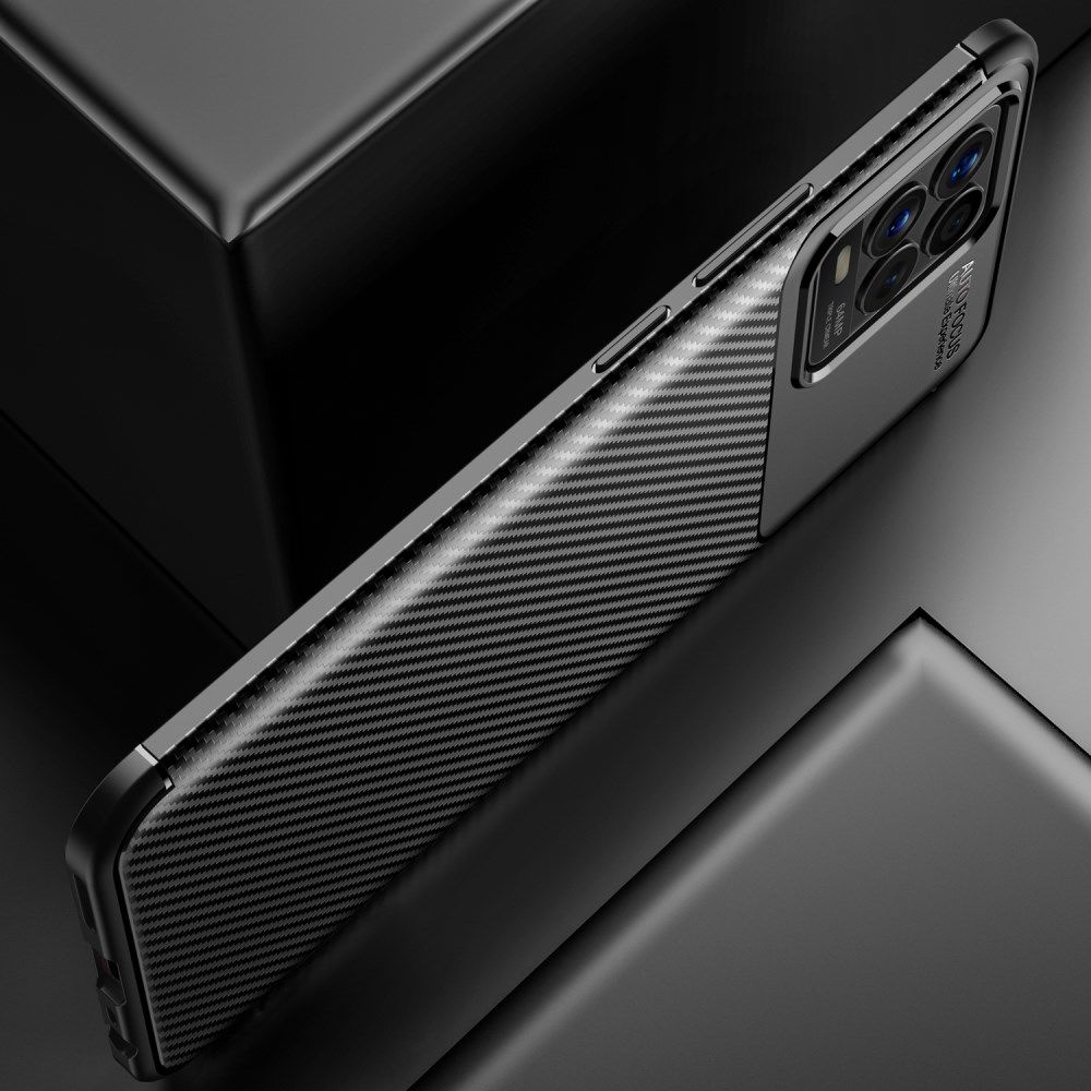 Realme 8 4G Hoesje Siliconen Carbon TPU Back Cover Zwart afbeelding 10