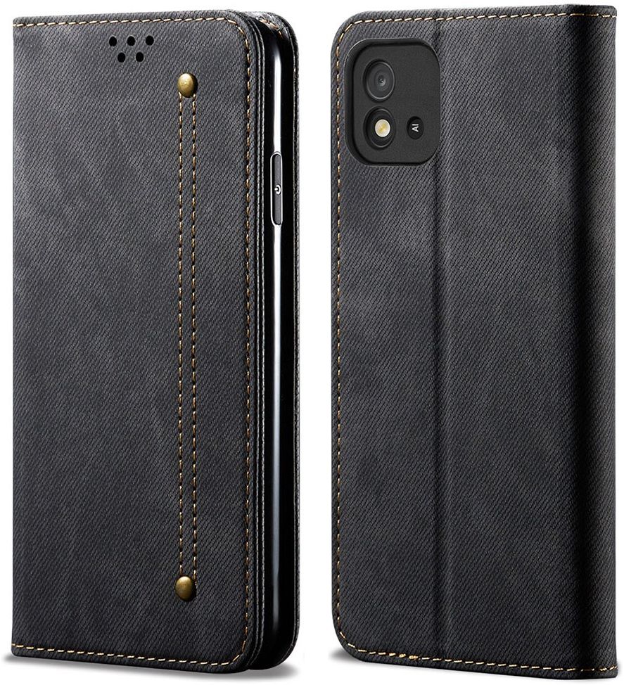 Realme C21 / C11 Hoesje Jeans Book Case Zwart afbeelding 5