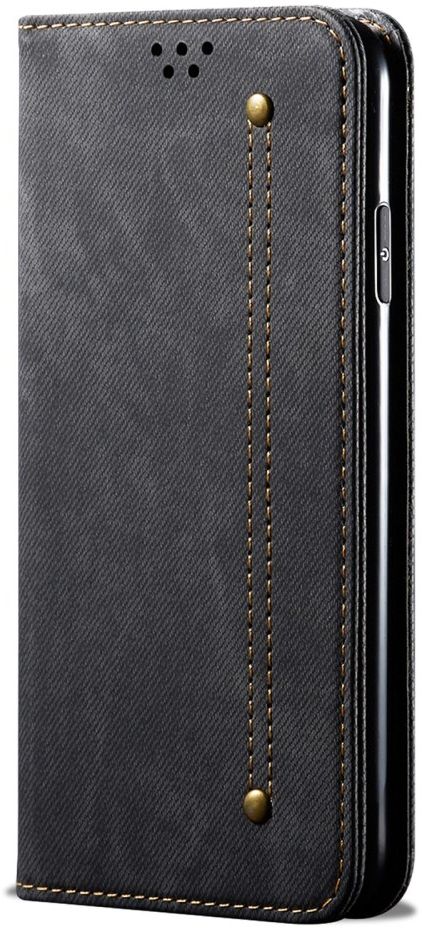 Realme C21 / C11 Hoesje Jeans Book Case Zwart afbeelding 2