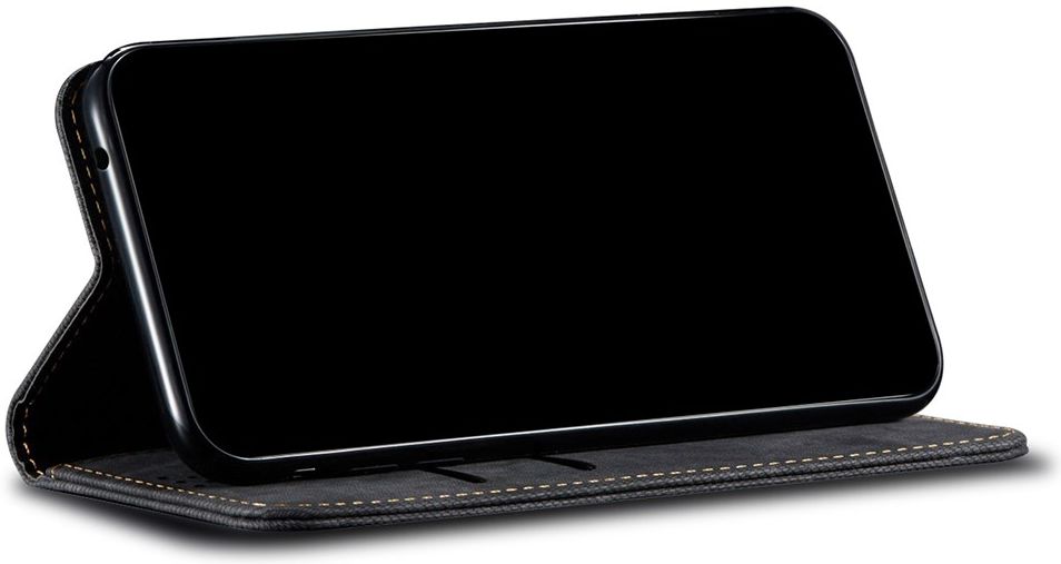 Realme C21 / C11 Hoesje Jeans Book Case Zwart afbeelding 6