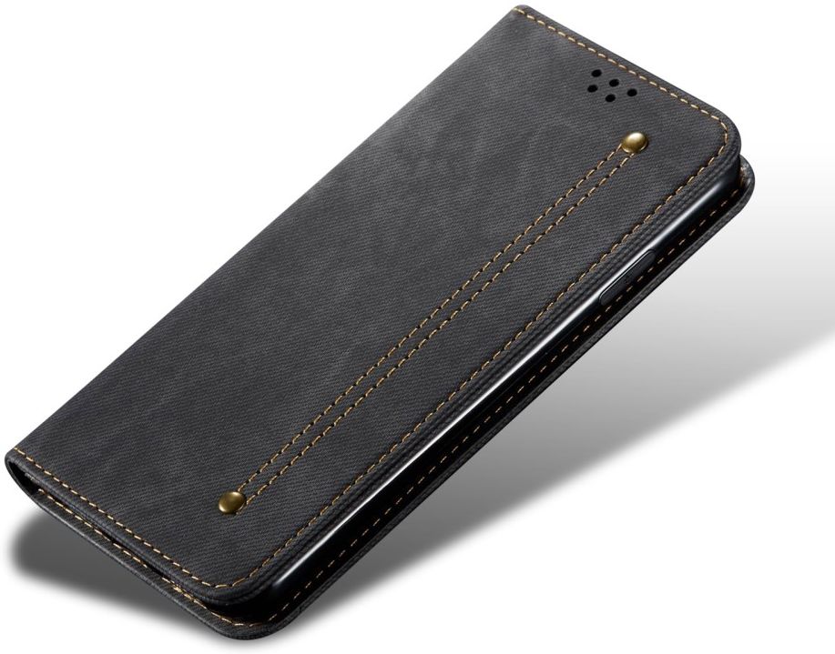 Realme C21 / C11 Hoesje Jeans Book Case Zwart afbeelding 4