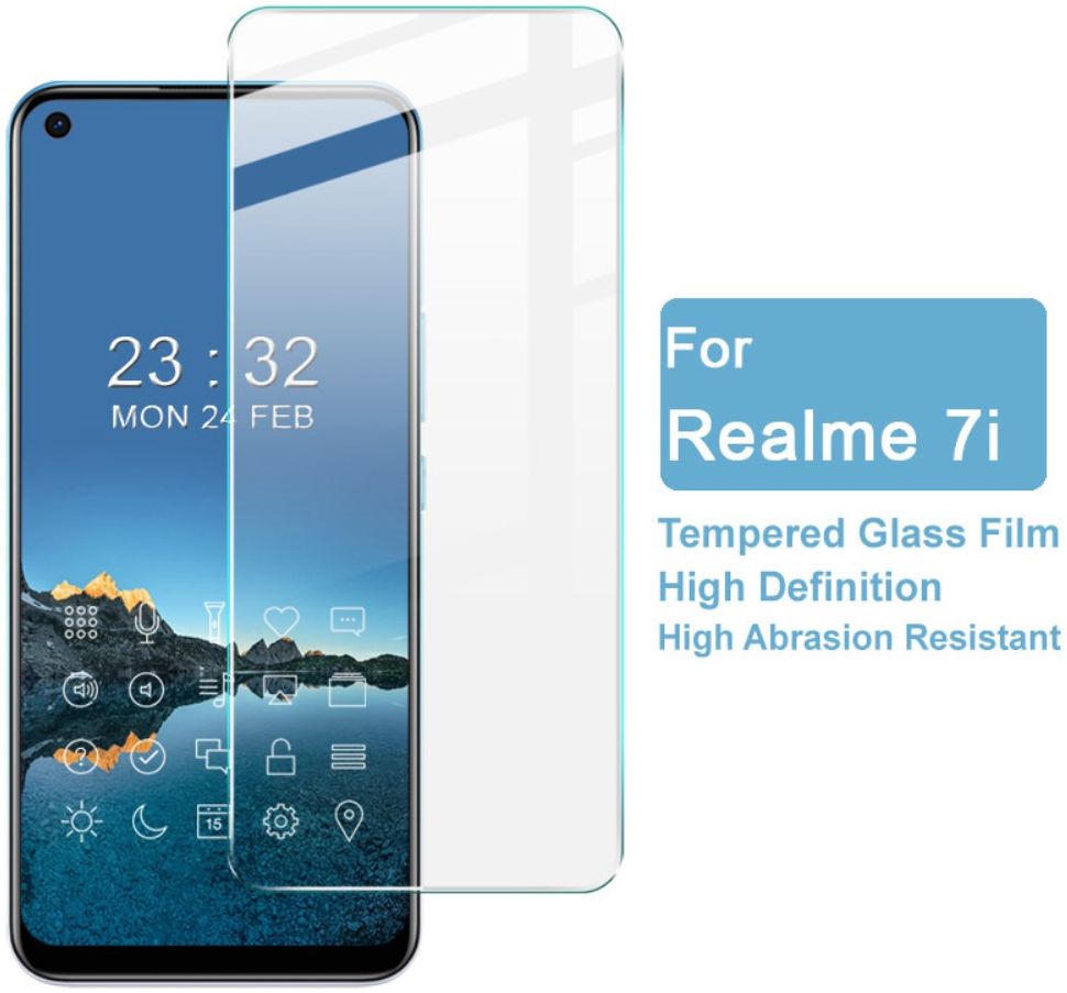 IMAK Realme 7i Screen Protector Case Friendly 9H Tempered Glass afbeelding 3