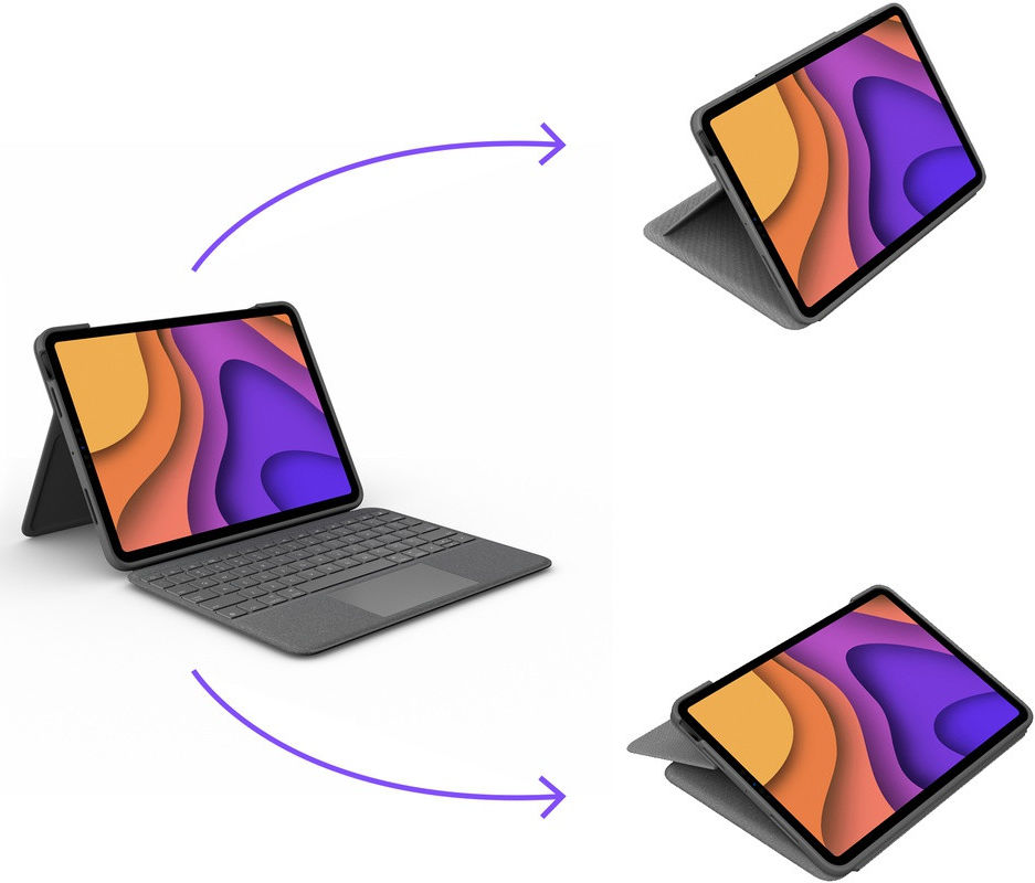 Logitech Folio Touch Apple iPad Air (2020) Hoes met Toetsenbord Grijs afbeelding 3