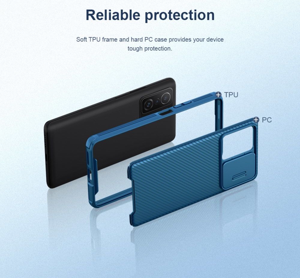 Nillkin CamShield Xiaomi 11T / 11T Pro Hoesje met Camera Slider Blauw afbeelding 6