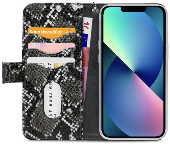 Mobilize Gelly Wallet Zipper Apple iPhone 13 Hoesje Black Snake afbeelding 3