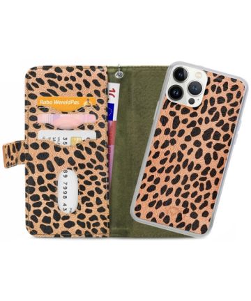 Mobilize Gelly Wallet Zipper iPhone 13 Pro Max Hoesje Olive Leopard Hoesjes