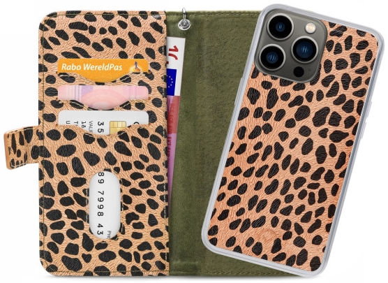 Mobilize Gelly Wallet Zipper Apple iPhone 13 Pro Olive Leopard | GSMpunt.nl