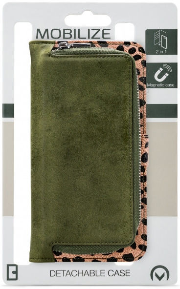 Mobilize Gelly Wallet Zipper Apple iPhone 13 Pro Hoesje Olive Leopard afbeelding 8