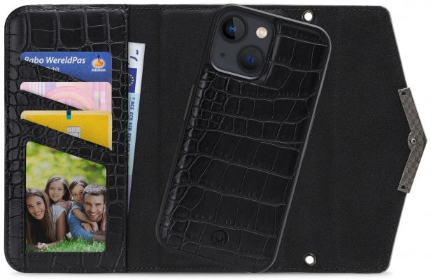 Mobilize Velvet Clutch Apple iPhone 13 Hoesje Black Croco afbeelding 1