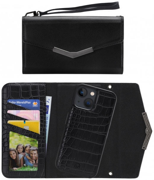 Mobilize Velvet Clutch Apple iPhone 13 Hoesje Black Croco afbeelding 4