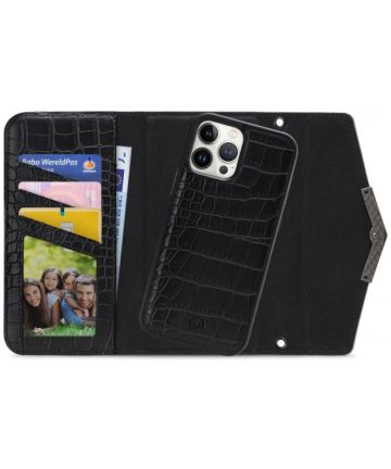 Mobilize Gelly Wallet Zipper iPhone 13 Pro Max Hoesje Black Croco Hoesjes