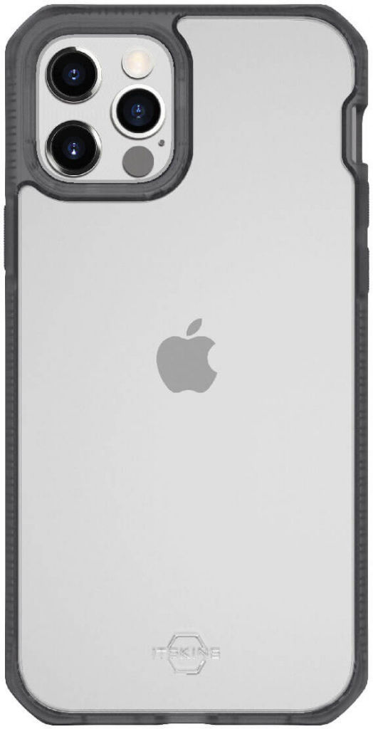 ITSKINS Hybrid Frost Apple iPhone 12 / 12 Pro Hoesje Transparant/Zwart afbeelding 1