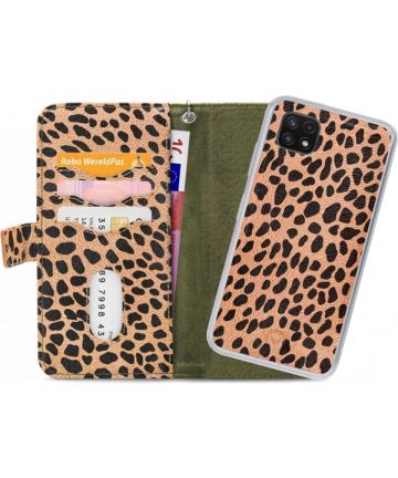 Mobilize Wallet Zipper Samsung Galaxy A22 5G Hoesje Olive Leopard Hoesjes