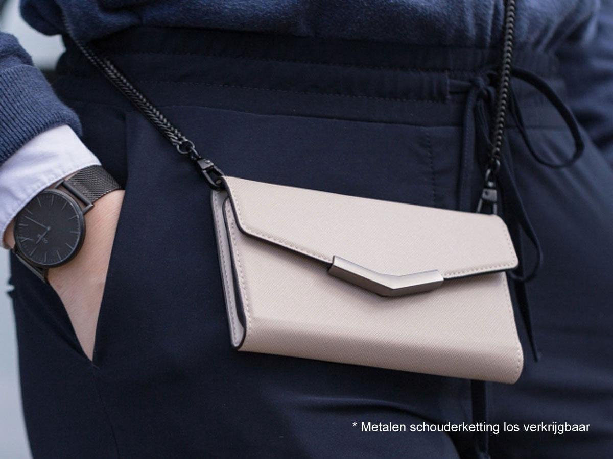 Mobilize Velvet Clutch Apple iPhone 12 / 12 Pro Hoesje Beige Snake afbeelding 7