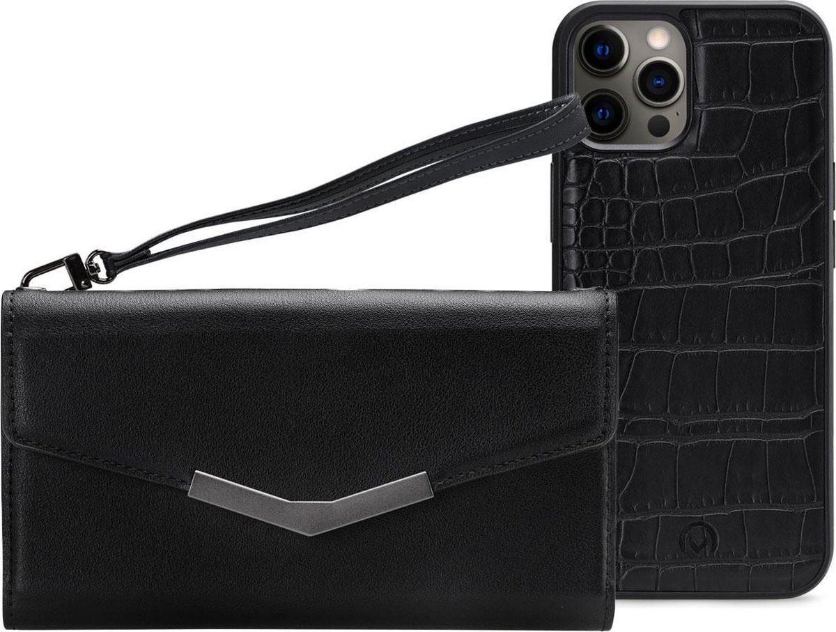 Mobilize Velvet Clutch Apple iPhone 12 / 12 Pro Hoesje Black Croco afbeelding 5