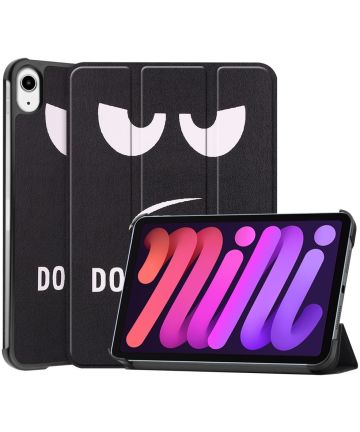 Apple iPad Mini 6 Hoes Tri-Fold Book Case met Dont Touch Me Print Hoesjes