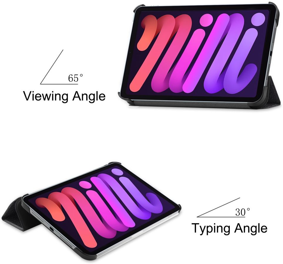 Apple iPad Mini 6 Hoes Tri-Fold Book Case met Dont Touch Me Print afbeelding 5