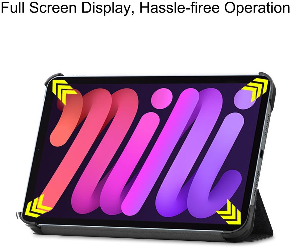 Apple iPad Mini 6 Hoes Tri-Fold Book Case met Dont Touch Me Print afbeelding 6