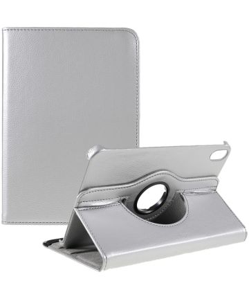Apple iPad Mini 6 Hoes 360 Graden Draaibare Book Case Zilver Hoesjes