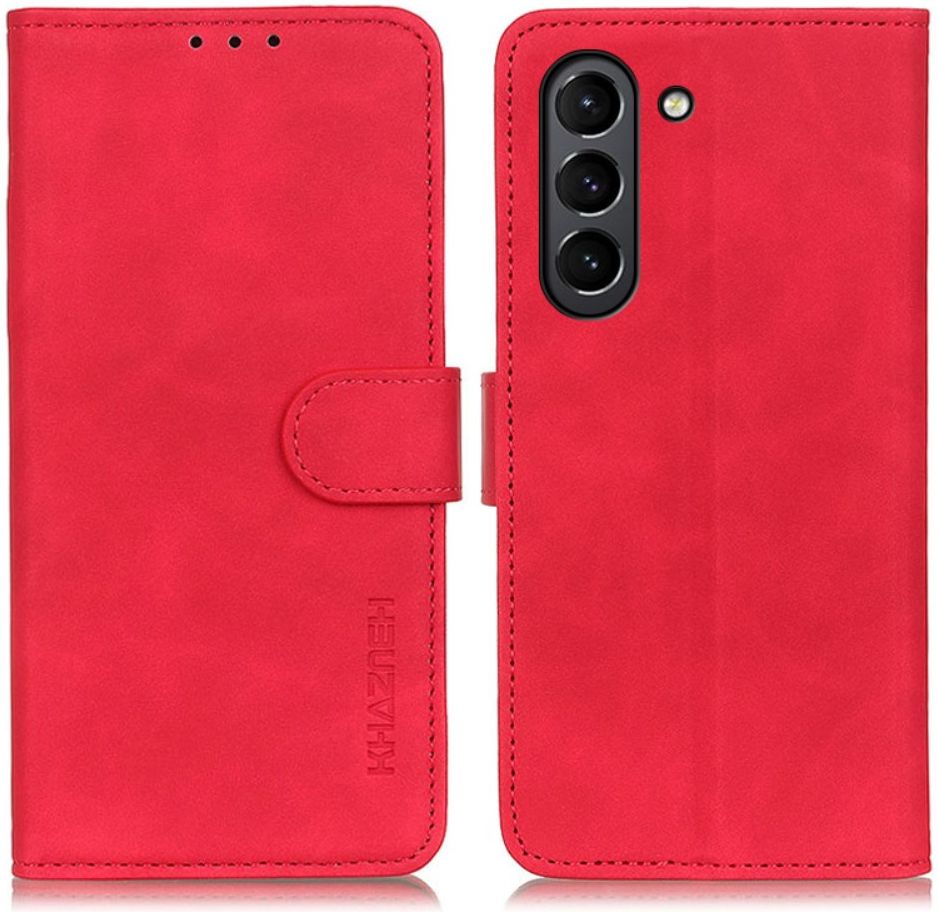 KHAZNEH Samsung Galaxy S21 FE Hoesje Vintage Wallet Book Case Rood afbeelding 2