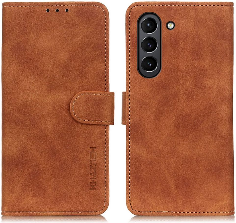 KHAZNEH Samsung Galaxy S21 FE Hoesje Vintage Wallet Book Case Bruin afbeelding 2