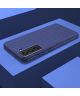 Samsung Galaxy S21 FE Hoesje Twill Slim Texture Back Cover Blauw