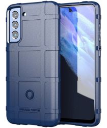 Samsung Galaxy S21 FE Hoesje Shock Proof Rugged Shield Blauw