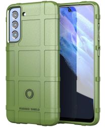 Samsung Galaxy S21 FE Hoesje Shock Proof Rugged Shield Groen
