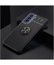 Samsung Galaxy S21 FE Hoesje met Ring Magneet Kickstand Zwart