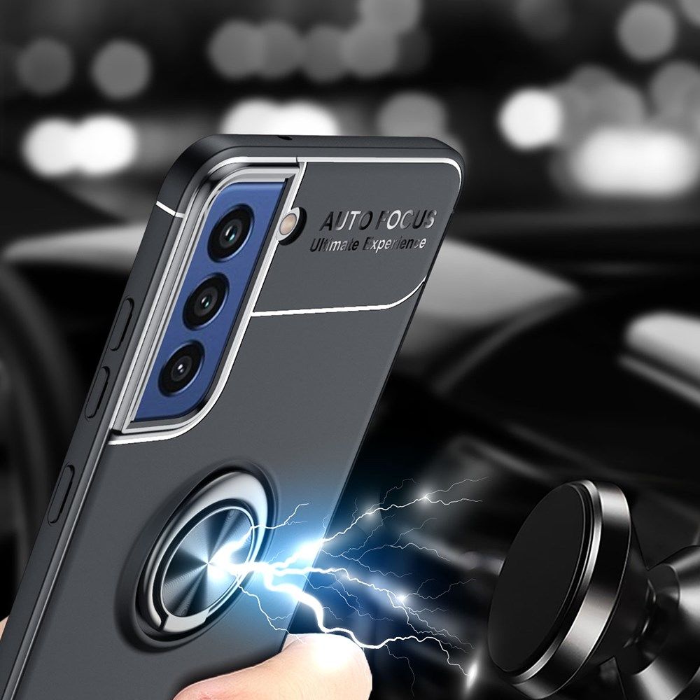 Samsung Galaxy S21 FE Hoesje met Ring Magneet Kickstand Zwart afbeelding 12