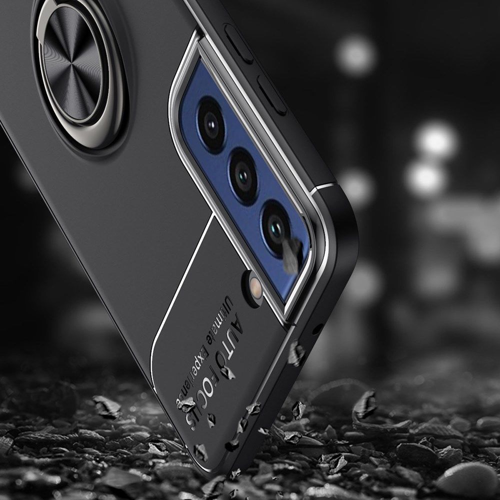 Samsung Galaxy S21 FE Hoesje met Ring Magneet Kickstand Zwart afbeelding 14