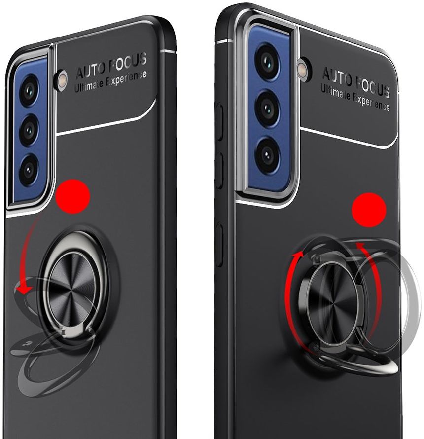 Samsung Galaxy S21 FE Hoesje met Ring Magneet Kickstand Zwart afbeelding 9