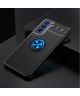 Samsung Galaxy S21 FE Hoesje met Ring Magneet Kickstand Blauw