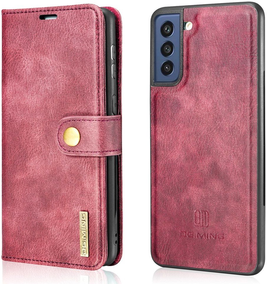 Samsung Galaxy S21 FE Hoesje 2-in-1 Book Case en Back Cover Rood afbeelding 4