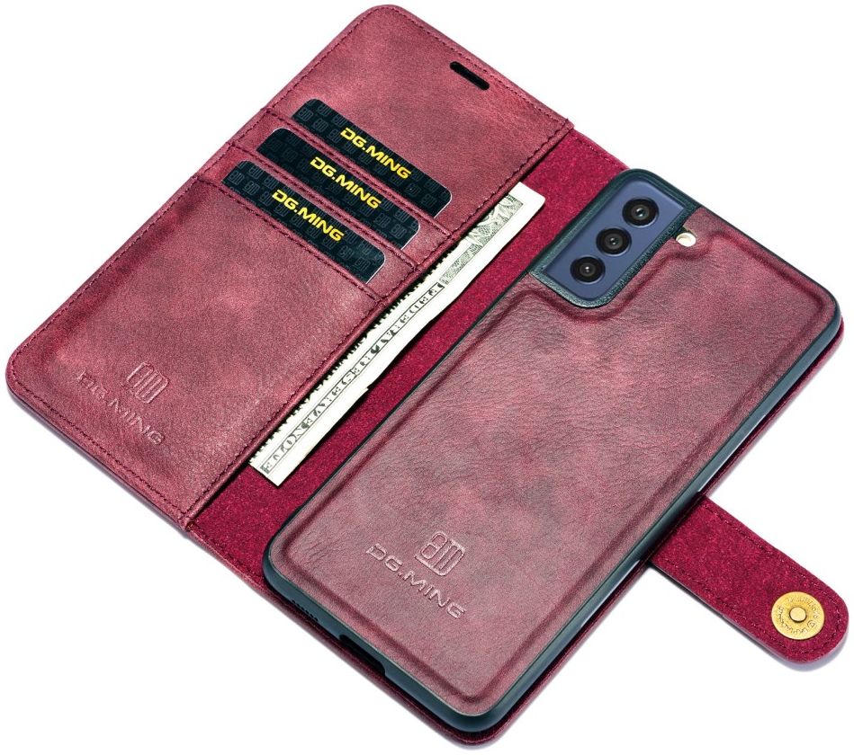 Samsung Galaxy S21 FE Hoesje 2-in-1 Book Case en Back Cover Rood afbeelding 2