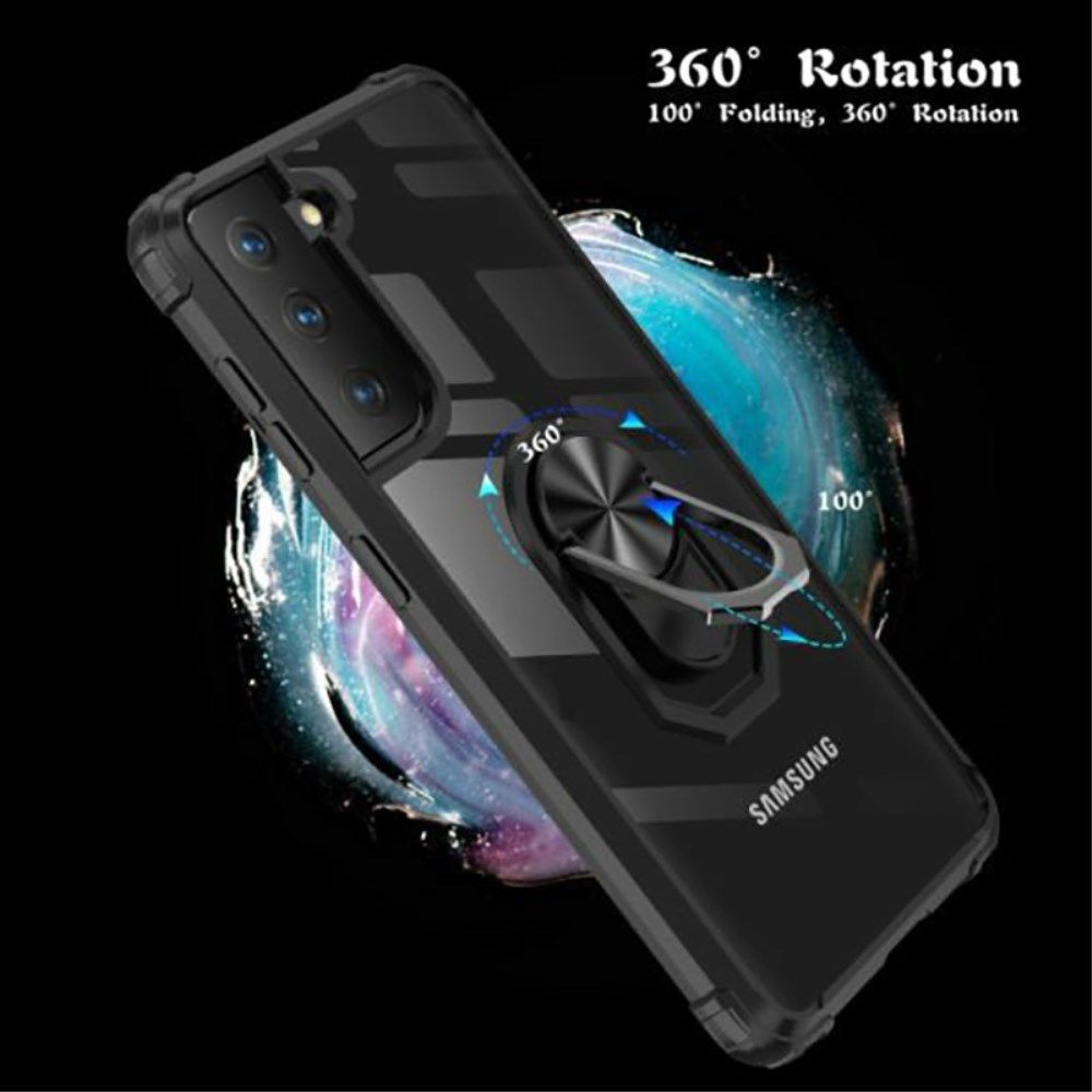 Samsung Galaxy S21 FE Hoesje met Ring Kickstand Zwart afbeelding 5