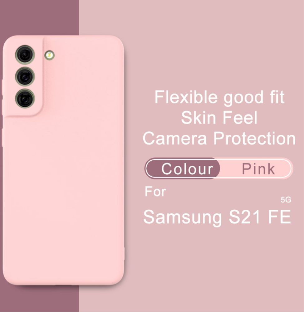 IMAK Samsung Galaxy S21 FE Hoesje Dun TPU Back Cover Roze afbeelding 4