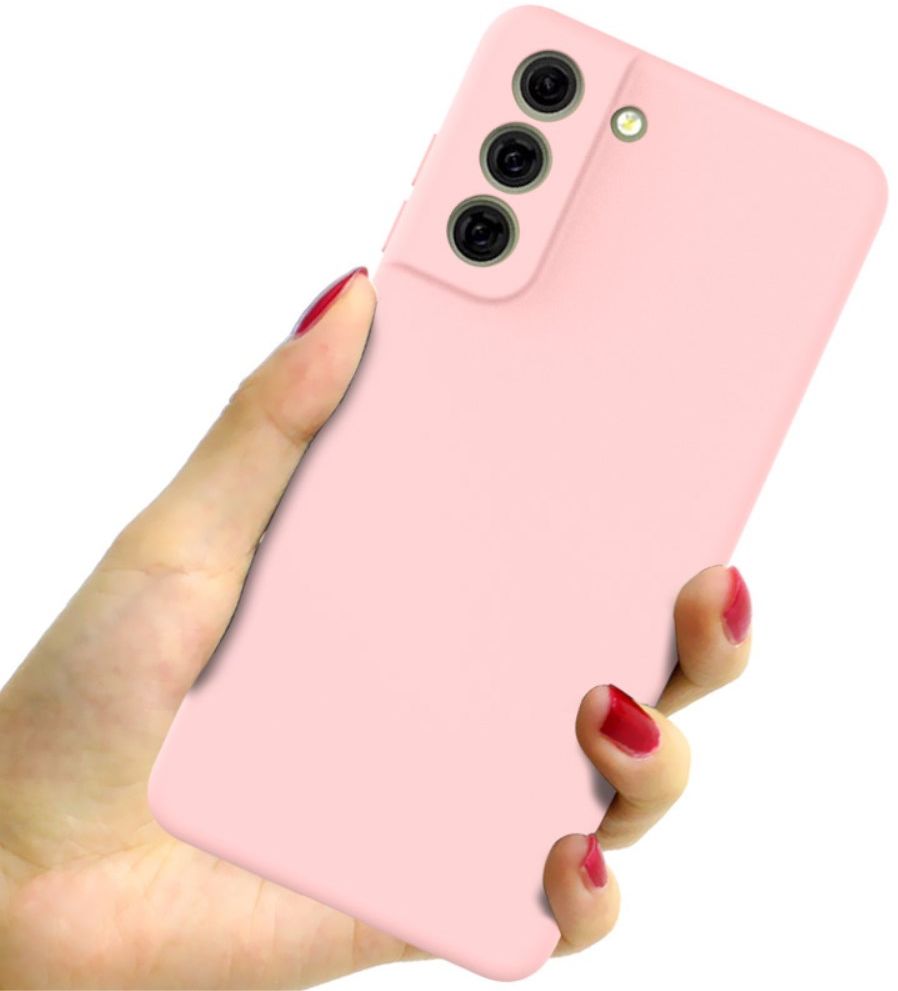 IMAK Samsung Galaxy S21 FE Hoesje Dun TPU Back Cover Roze afbeelding 2