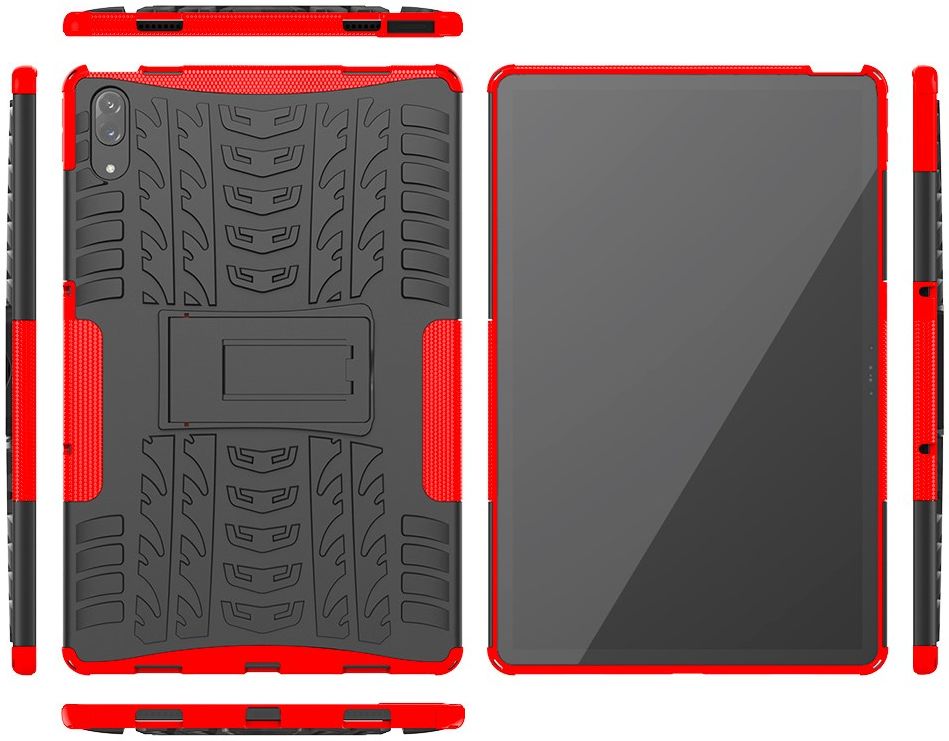 Lenovo Tab P11 Pro Hoes Hybride Back Cover met Kickstand Rood afbeelding 2