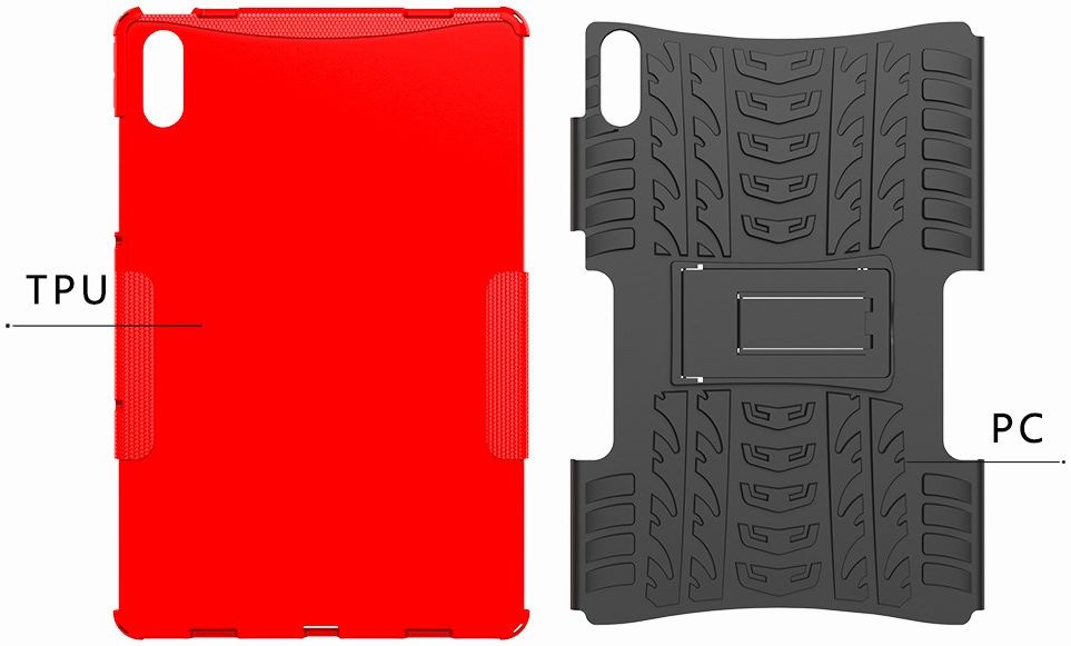Lenovo Tab P11 Pro Hoes Hybride Back Cover met Kickstand Rood afbeelding 5