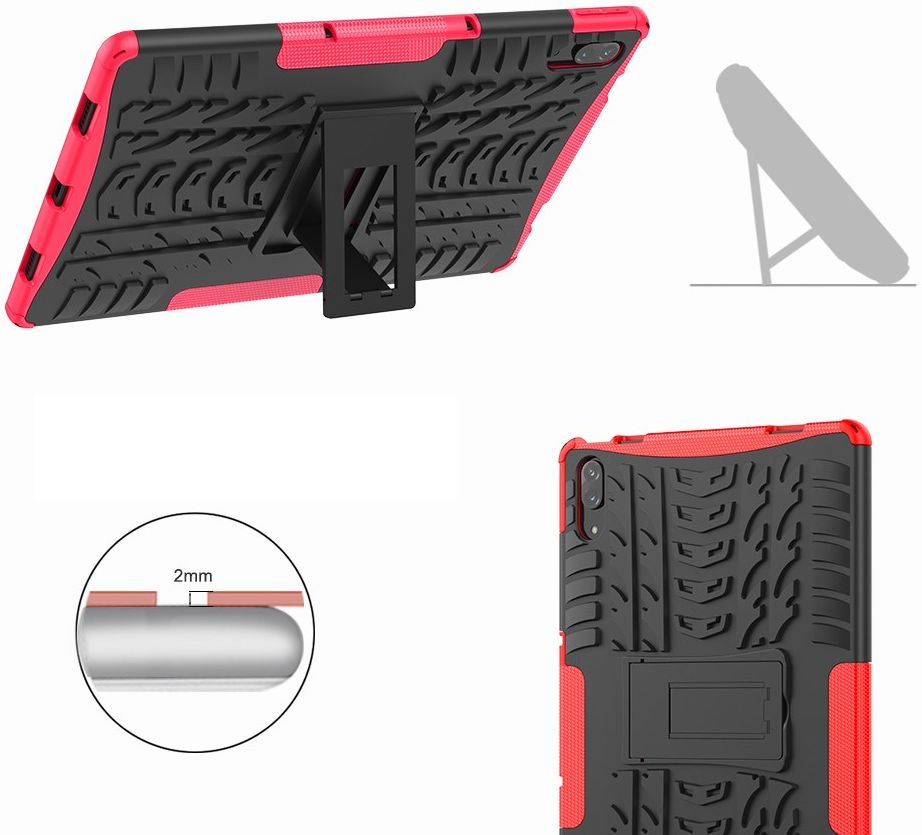 Lenovo Tab P11 Pro Hoes Hybride Back Cover met Kickstand Rood afbeelding 6