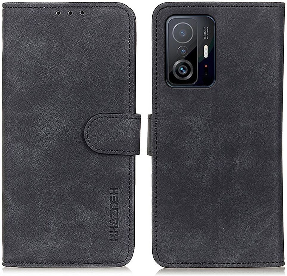 KHAZNEH Xiaomi 11T Pro / 11T Hoesje Vintage Wallet Book Case Zwart afbeelding 2