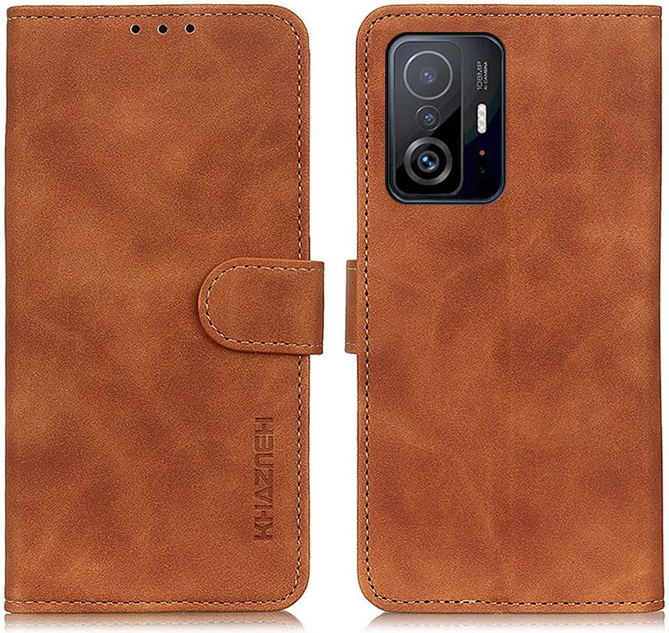 KHAZNEH Xiaomi 11T Pro / 11T Hoesje Vintage Wallet Book Case Bruin afbeelding 2