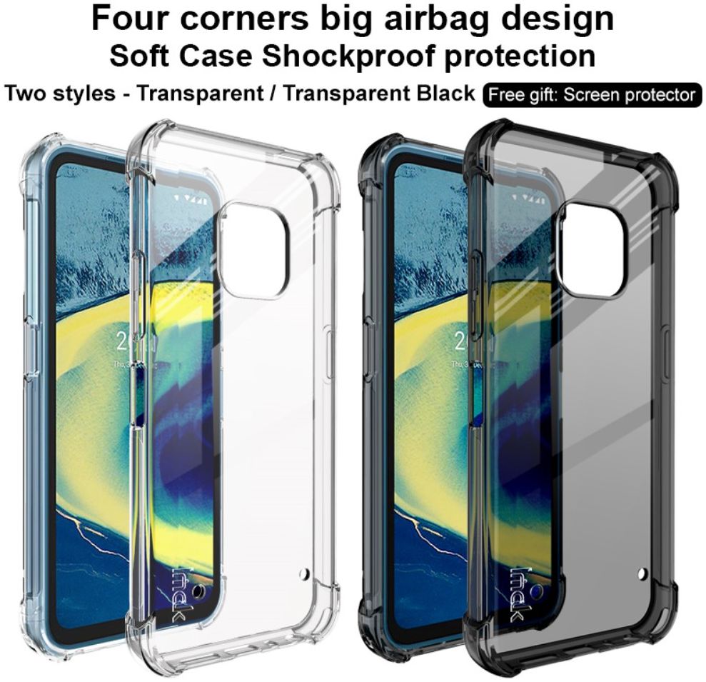 IMAK Nokia XR20 Hoesje Dun TPU met Screen Protector Transparant Zwart afbeelding 6