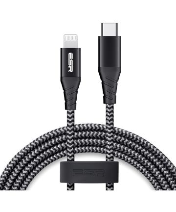 ESR USB-C naar Apple Lightning Kabel MFi 2M Zwart Kabels
