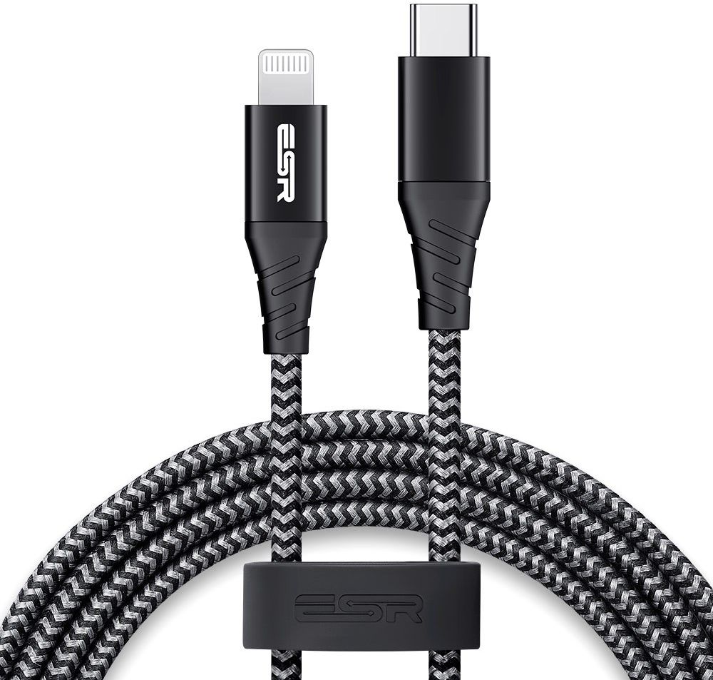 ESR USB-C naar Apple Lightning Kabel MFi 2M Zwart afbeelding 1