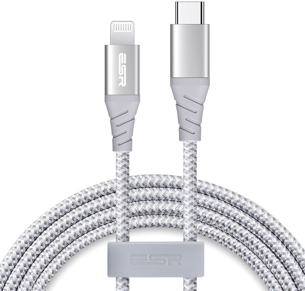 ESR USB-C naar Apple Lightning Snellaad Kabel MFi 1M Wit afbeelding 1